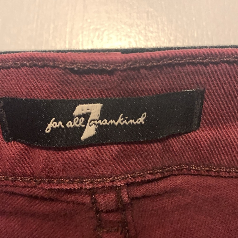 7 For All Mankind maroon skinny jeans, size 29 - Picture 4 of 6
